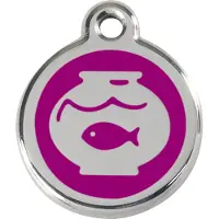 Red Dingo Fish Bowl Purple roestvrijstalen kattenpenning small/klein dia. 2 cm
