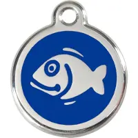 Red Dingo Fish Navy roestvrijstalen kattenpenning small/klein dia. 2 cm