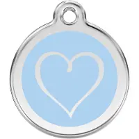 Red Dingo Tribal Heart Light Blue roestvrijstalen hondenpenning medium/gemiddeld dia. 3 cm
