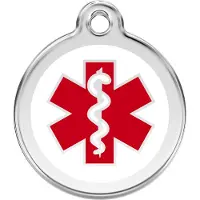 Red Dingo Medical roestvrijstalen hondenpenning small/klein dia. 2 cm