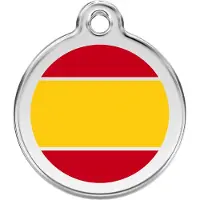 Red Dingo Spanish Flag roestvrijstalen hondenpenning large/groot dia. 3,8 cm