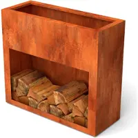 Geroba Landa E x clu plantenbakken met houtopslag Cortenstaal 1500 x 385 x 901 mm