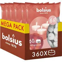 Bolsius - 360 Duurzamere Waxinelichtjes - Theelichtjes - Wit - 6 branduren