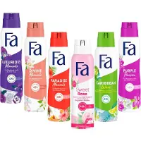 Fa Deodorant 6 x 150 ml - Voordeelverpakking - Try Out Pakket - Purple, Carribean, Sweat Rose, Paradise, Luxurious & Divine Moments