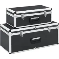 vidaXL Opbergkoffers 2 st aluminium zwart