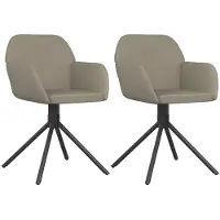 vidaXL Eetkamerstoelen draaibaar 2 st fluweel lichtgrijs