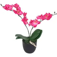 vidaXL Kunstplant orchidee met pot 30 cm rood