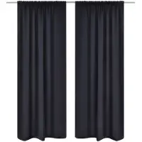 vidaXL Gordijnen met gleuven 135 x 245 cm zwart 2 st