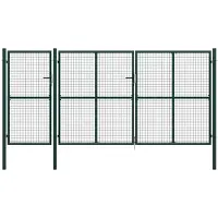 vidaXL Tuinpoort staal 400x150 cm groen