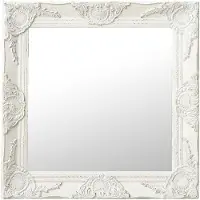 vidaXL Wandspiegel barok stijl 50x50 cm wit