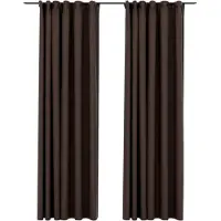 vidaXL Gordijnen linnen-look verduisterend haken 2 st 140x225 cm taupe