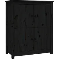 vidaXL Dressoir 83x41,5x100 cm massief grenenhout zwart