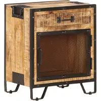 vidaXL Nachtkastje 43x30x51 cm massief ruw mangohout