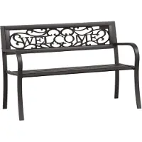 vidaXL Tuinbank, 125 cm, staal, zwart