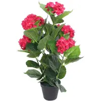 vidaXL Plante hortensia artificielle avec pot 60 cm Rouge244440