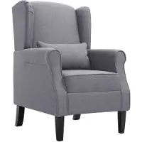 vidaXL Fauteuil stof donkergrijs