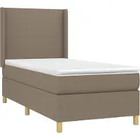 vidaXL Boxspring met matras stof taupe 90x200 cm