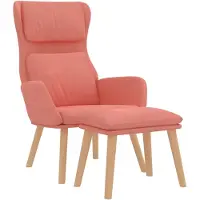 vidaXL Relaxstoel met voetenbank fluweel roze