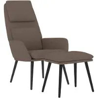 vidaXL Relaxstoel met voetenbank stof taupe