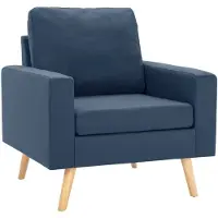 vidaXL Fauteuil stof blauw