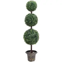 vidaXL Kunstplant met pot buxus bolvorming 118 cm groen