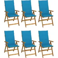 vidaXL Klapstoelen, 6 stuks, met kussens, gemaakt van massief acaciahout