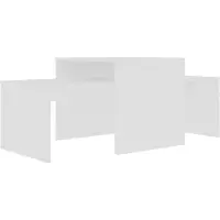 vidaXL Salontafelset, wit, 100x48x40 cm, houtvezel