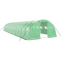 vidaXL Tuinkas met stalen frame 56 m² 14x4x2 m groen
