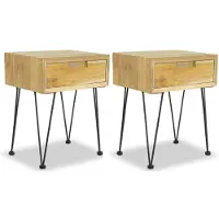 vidaXL Nachtkastjes 2 st 40x30x50 cm massief teakhout