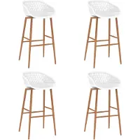 vidaXL Barkrukken, 4 stuks, wit