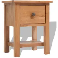 vidaXL Nachtkastje 36x30x47 cm massief eikenhout