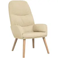 vidaXL Relaxstoel stof crèmekleurig