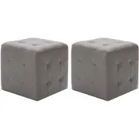 vidaXL Nachtkastjes 2 st 30x30x30 cm kunstleer grijs