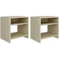 vidaXL Nachtkastjes 2 st 40x30x40 cm bewerkt hout sonoma eikenkleurig