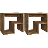 vidaXL Nachtkastjes 2 st 40x30x40 cm bewerkt hout gerookt eikenkleurig