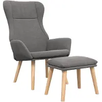 vidaXL Relaxstoel met voetenbankje stof lichtgrijs