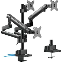 Macleans MC-811 - Monitorbeugel voor 3 LCD LED-monitoren met 2x USB 3.0 - 17-27 "3x7kg vesa 75x75 en 100x100
