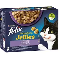 Purina Felix Sensations Mix Kalkoen, Makreel, Lam, Haring - nat kattenvoer - 12x85 g