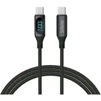 Savio USB-C-kabel - - CL-174 - 1 m - Zwart - LCD-scherm