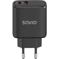 Savio LA-06/B USB Quick Charge Power Delivery 3.0 30W Internal charger Headset, Muis, Tablet, Telefoon, Horloge Zwart Buiten