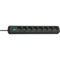 Brennenstuhl Eco-Line stekkerdoos met schakelaar 8-voudig zwart 3m H05VV-F 3G1,5 *FR*