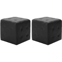 vidaXL Poef 2 st 30x30x30 cm kunstleer zwart