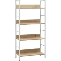 vidaXL Boekenkast 4 schappen 60x27,6x124,5 cm bewerkt hout eikenkleur