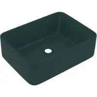 vidaXL Lavabo de luxe Vert foncé mat 41x30x12 cm Céramique147047