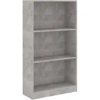 vidaXL Boekenkast met 3 schappen 60x24x109 cm bewerkt hout betongrijs