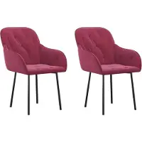 vidaXL Eetkamerstoelen 2 st fluweel wijnrood