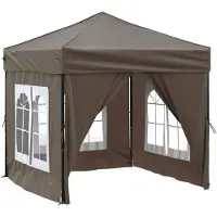 vidaXL Partytent inklapbaar met zijwanden 2x2 m taupe