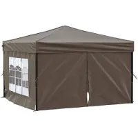 vidaXL - Partytent - inklapbaar - met - zijwanden - 3x3 - m - taupe