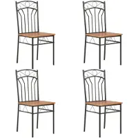 vidaXL Eetkamerstoelen 4 st MDF bruin
