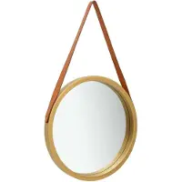 vidaXL Wandspiegel met band 50 cm goudkleurig